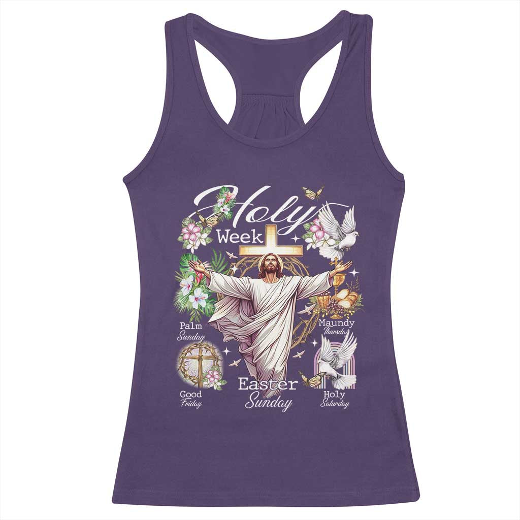 Religious Christian Easter Holy Week Christ Jesus Racerback Tank Top TS11 Purple Print Your Wear