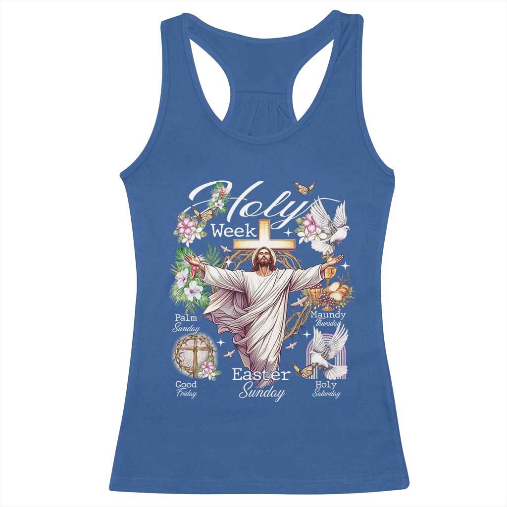 Religious Christian Easter Holy Week Christ Jesus Racerback Tank Top TS11 Royal Blue Print Your Wear
