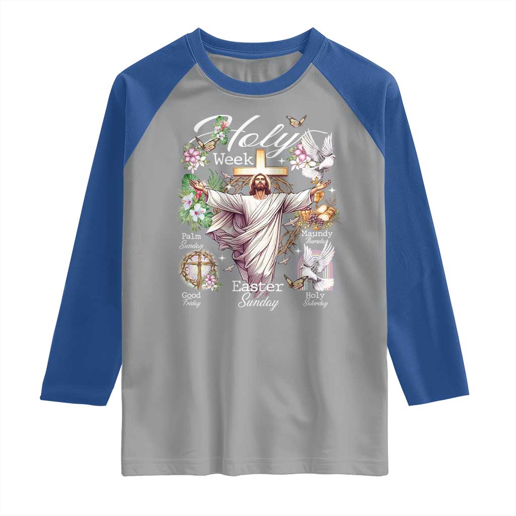 Religious Christian Easter Holy Week Christ Jesus Raglan Shirt TS11 Sport Gray Royal Print Your Wear