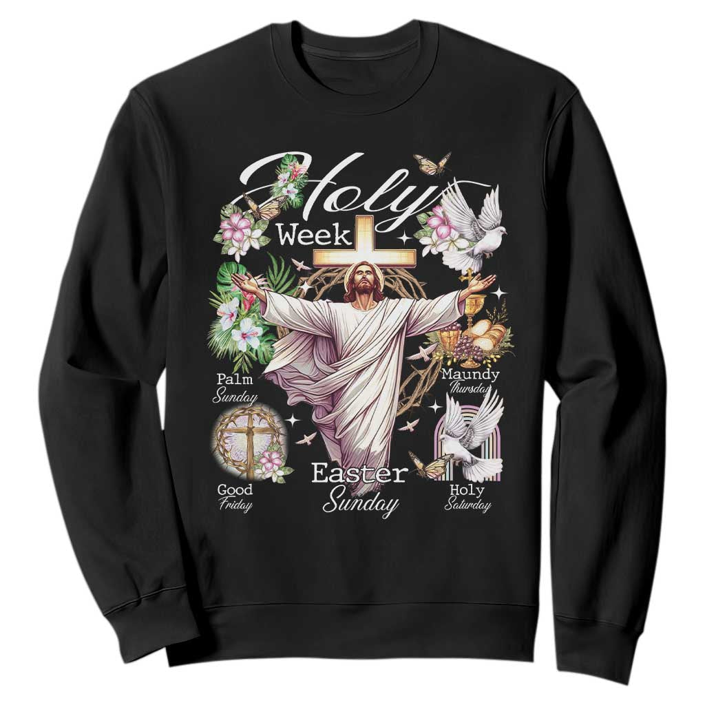Religious Christian Easter Holy Week Christ Jesus Sweatshirt TS11 Black Print Your Wear