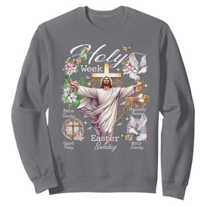 Religious Christian Easter Holy Week Christ Jesus Sweatshirt TS11 Charcoal Print Your Wear