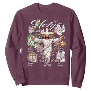 Religious Christian Easter Holy Week Christ Jesus Sweatshirt TS11 Maroon Print Your Wear