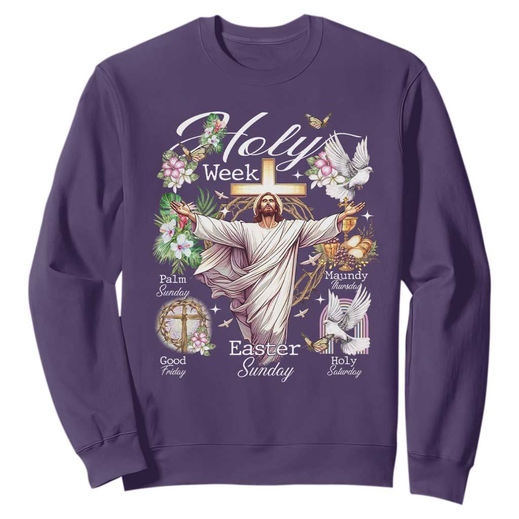 Religious Christian Easter Holy Week Christ Jesus Sweatshirt TS11 Purple Print Your Wear