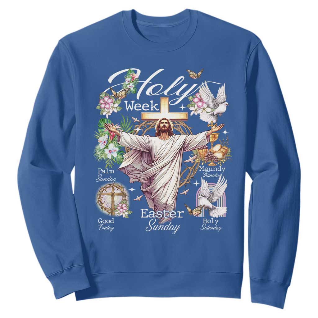 Religious Christian Easter Holy Week Christ Jesus Sweatshirt TS11 Royal Blue Print Your Wear