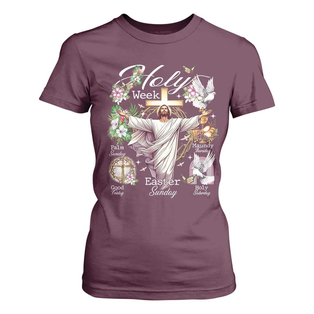 Religious Christian Easter Holy Week Christ Jesus T Shirt For Women TS11 Maroon Print Your Wear