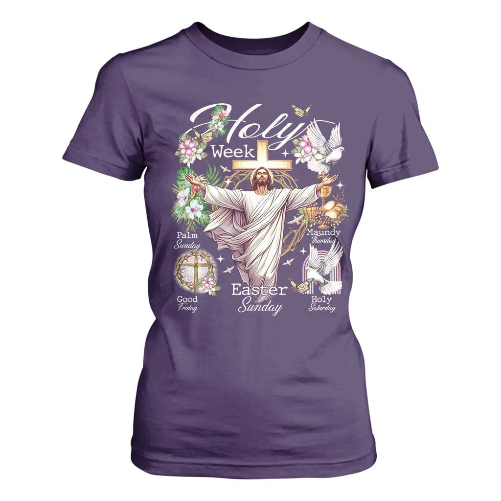 Religious Christian Easter Holy Week Christ Jesus T Shirt For Women TS11 Purple Print Your Wear
