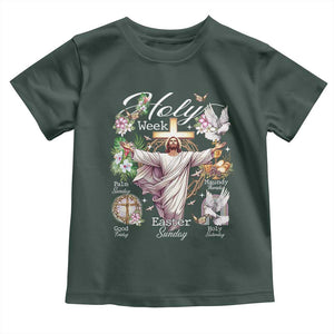 Religious Christian Easter Holy Week Christ Jesus Toddler T Shirt TS11 Dark Forest Green Print Your Wear
