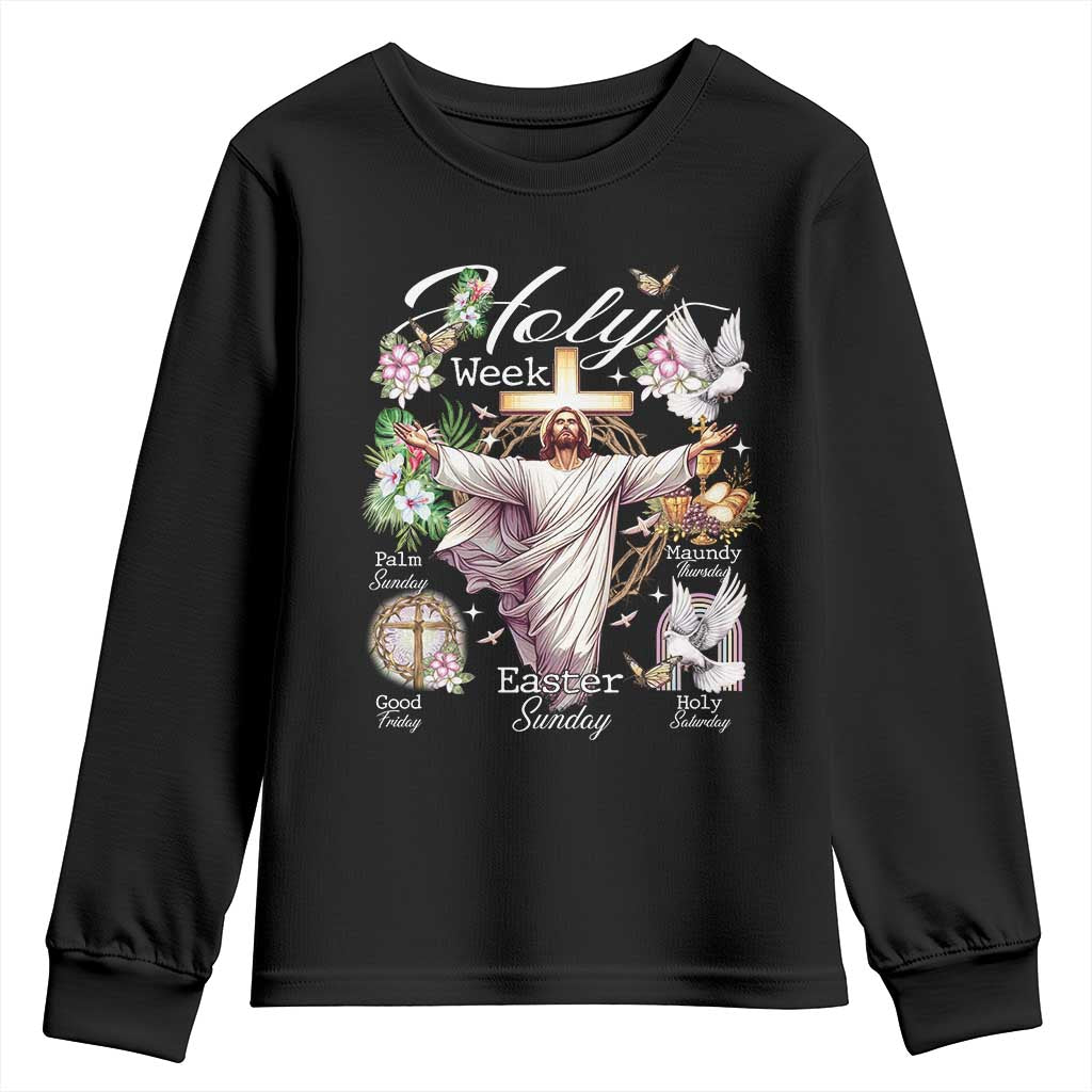 Religious Christian Easter Holy Week Christ Jesus Youth Sweatshirt TS11 Black Print Your Wear