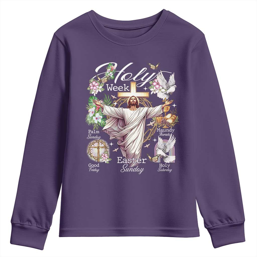 Religious Christian Easter Holy Week Christ Jesus Youth Sweatshirt TS11 Purple Print Your Wear