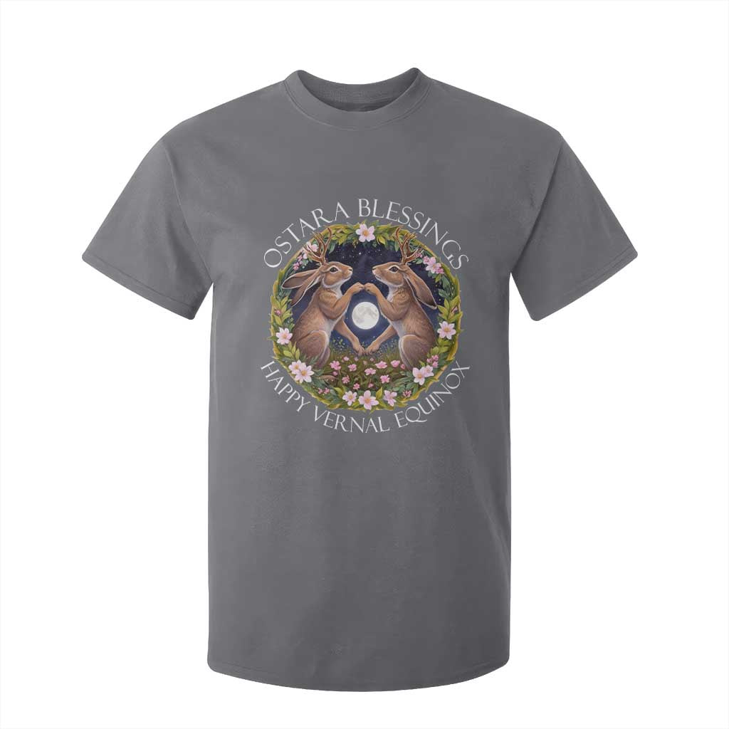 Ostara Blessings Happy Vernal Equinox T Shirt For Kid Ostara Pagan Eostre Easter Day Wolpertinger TS11 Charcoal Print Your Wear