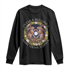 Ostara Blessings Happy Vernal Equinox Long Sleeve Shirt Ostara Pagan Eostre Easter Day Wolpertinger TS11 Black Print Your Wear