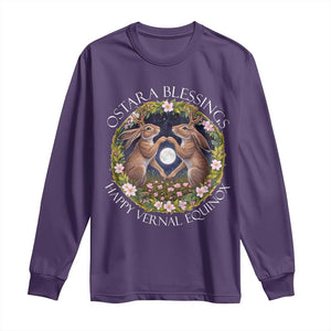 Ostara Blessings Happy Vernal Equinox Long Sleeve Shirt Ostara Pagan Eostre Easter Day Wolpertinger TS11 Purple Print Your Wear