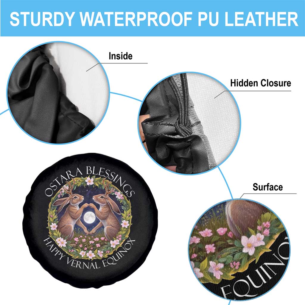Ostara Blessings Happy Vernal Equinox Spare Tire Cover Ostara Pagan Eostre Easter Day Wolpertinger TS11 Print Your Wear