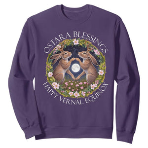 Ostara Blessings Happy Vernal Equinox Sweatshirt Ostara Pagan Eostre Easter Day Wolpertinger TS11 Purple Print Your Wear