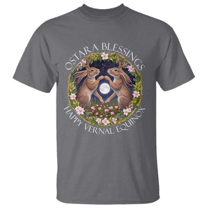 Ostara Blessings Happy Vernal Equinox T Shirt Ostara Pagan Eostre Easter Day Wolpertinger TS11 Charcoal Print Your Wear