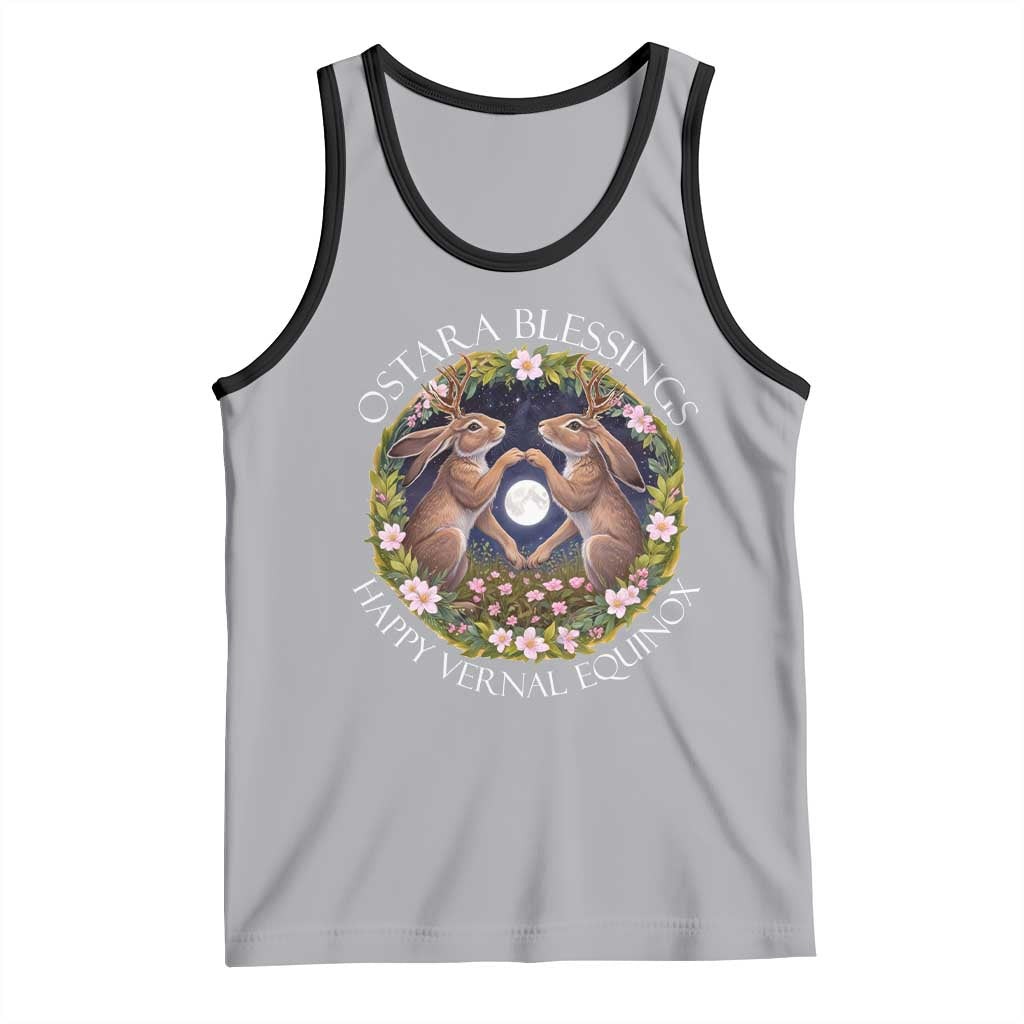 Ostara Blessings Happy Vernal Equinox Tank Top Ostara Pagan Eostre Easter Day Wolpertinger TS11 Athletic Heather Black Print Your Wear