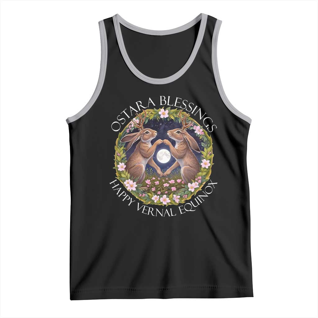 Ostara Blessings Happy Vernal Equinox Tank Top Ostara Pagan Eostre Easter Day Wolpertinger TS11 Black Athletic Heather Print Your Wear