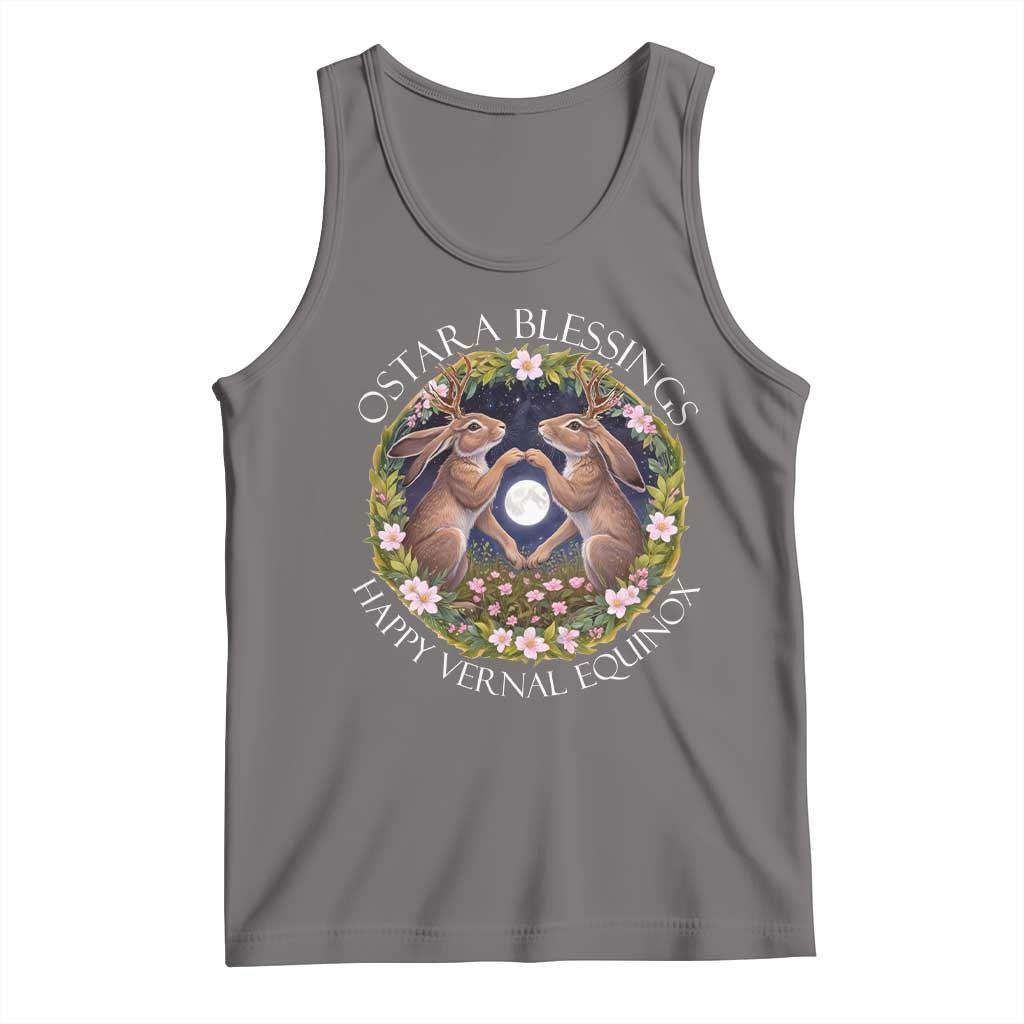 Ostara Blessings Happy Vernal Equinox Tank Top Ostara Pagan Eostre Easter Day Wolpertinger TS11 Deep Heather Print Your Wear