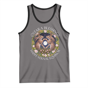 Ostara Blessings Happy Vernal Equinox Tank Top Ostara Pagan Eostre Easter Day Wolpertinger TS11 Deep Heather Black Print Your Wear