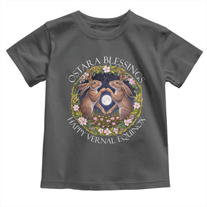 Ostara Blessings Happy Vernal Equinox Toddler T Shirt Ostara Pagan Eostre Easter Day Wolpertinger TS11 Dark Heather Print Your Wear