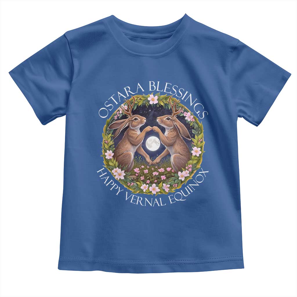 Ostara Blessings Happy Vernal Equinox Toddler T Shirt Ostara Pagan Eostre Easter Day Wolpertinger TS11 Royal Blue Print Your Wear