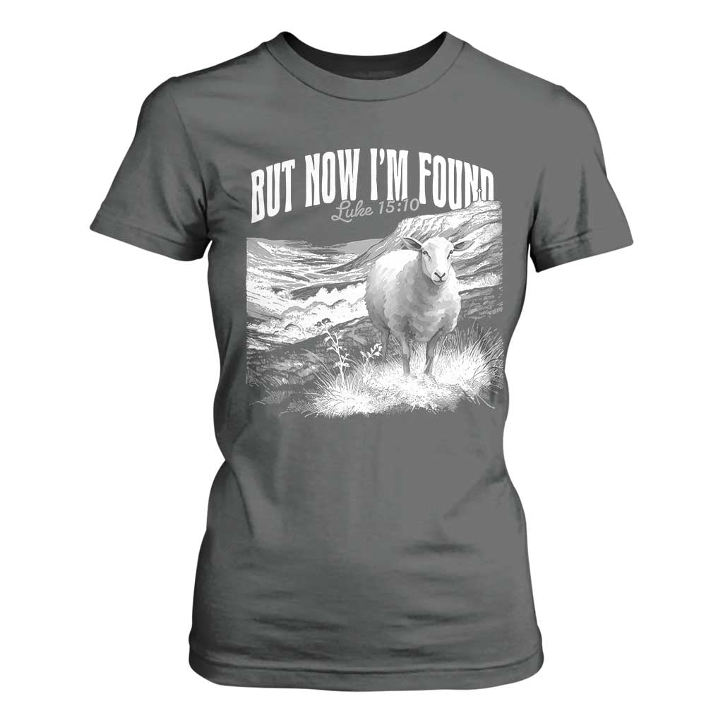 But Now I'm Found T Shirt For Women Christian Faith Sheep TS11 Dark Heather Print Your Wear