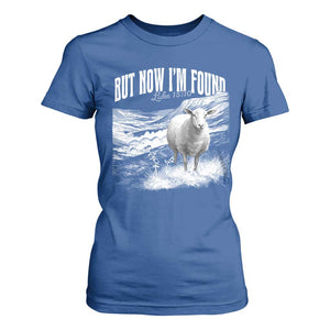 But Now I'm Found T Shirt For Women Christian Faith Sheep TS11 Royal Blue Print Your Wear