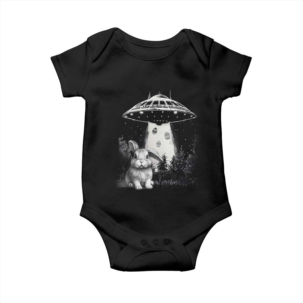 Funny Easter Day UFO Bunny Alien Eggs Baby Onesie TS11 Black Print Your Wear