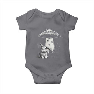Funny Easter Day UFO Bunny Alien Eggs Baby Onesie TS11 Charcoal Print Your Wear