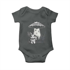 Funny Easter Day UFO Bunny Alien Eggs Baby Onesie TS11 Dark Heather Print Your Wear
