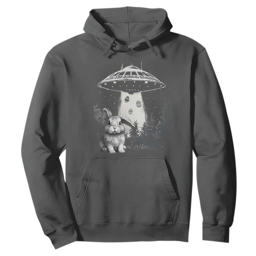 Funny Easter Day UFO Bunny Alien Eggs Hoodie TS11 Dark Heather Print Your Wear