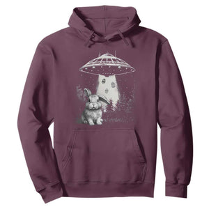 Funny Easter Day UFO Bunny Alien Eggs Hoodie TS11 Maroon Print Your Wear