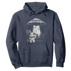 Funny Easter Day UFO Bunny Alien Eggs Hoodie TS11 Navy Print Your Wear