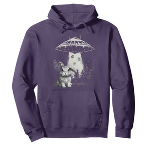 Funny Easter Day UFO Bunny Alien Eggs Hoodie TS11 Purple Print Your Wear