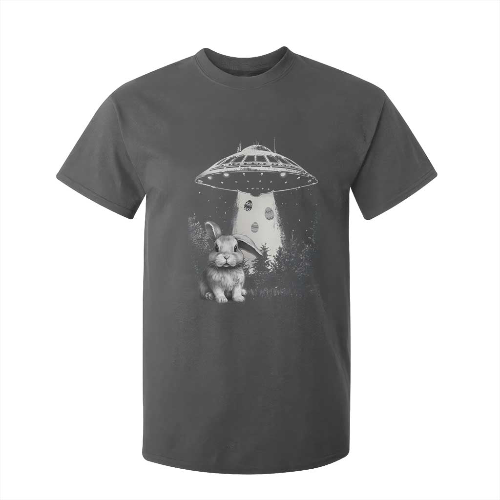 Funny Easter Day UFO Bunny Alien Eggs T Shirt For Kid TS11 Dark Heather Print Your Wear
