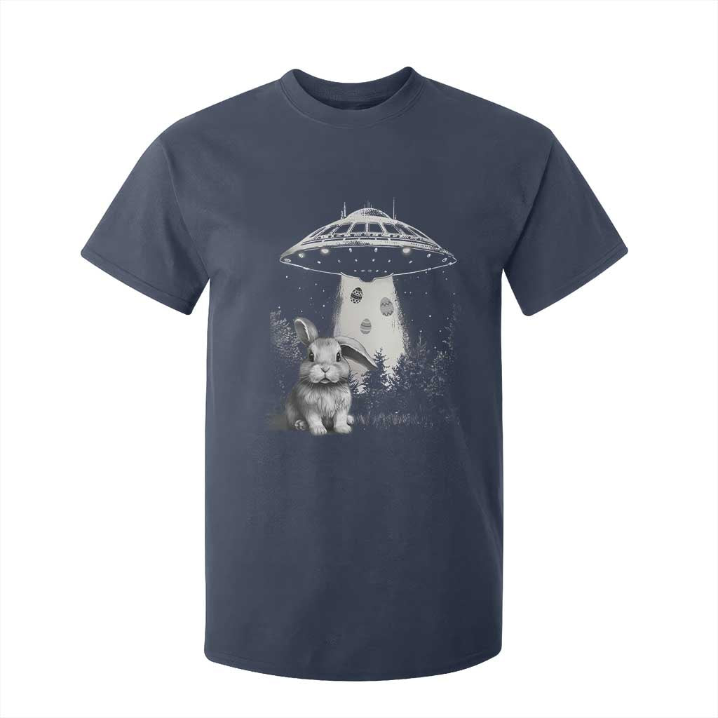 Funny Easter Day UFO Bunny Alien Eggs T Shirt For Kid TS11 Navy Print Your Wear