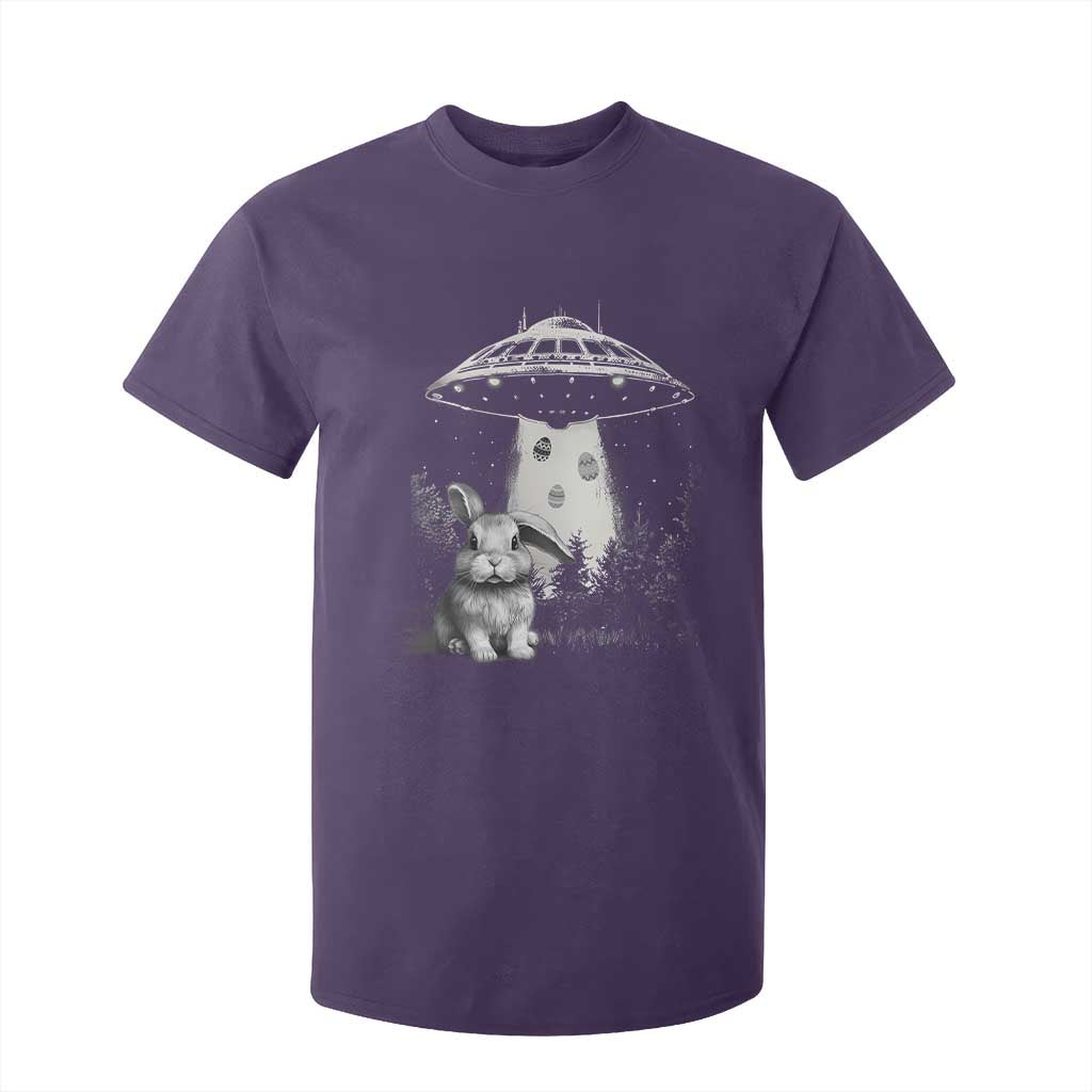 Funny Easter Day UFO Bunny Alien Eggs T Shirt For Kid TS11 Purple Print Your Wear