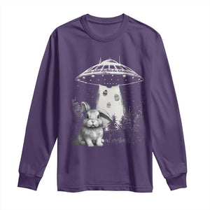 Funny Easter Day UFO Bunny Alien Eggs Long Sleeve Shirt TS11 Purple Print Your Wear