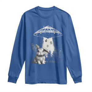 Funny Easter Day UFO Bunny Alien Eggs Long Sleeve Shirt TS11 Royal Blue Print Your Wear