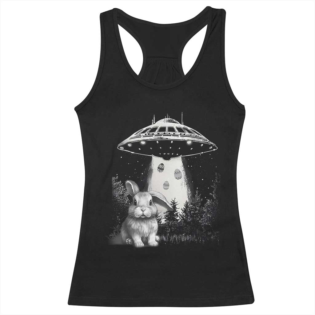 Funny Easter Day UFO Bunny Alien Eggs Racerback Tank Top TS11 Black Print Your Wear