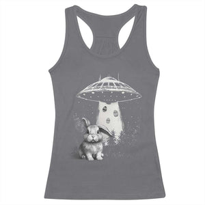 Funny Easter Day UFO Bunny Alien Eggs Racerback Tank Top TS11 Charcoal Print Your Wear