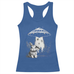 Funny Easter Day UFO Bunny Alien Eggs Racerback Tank Top TS11 Royal Blue Print Your Wear
