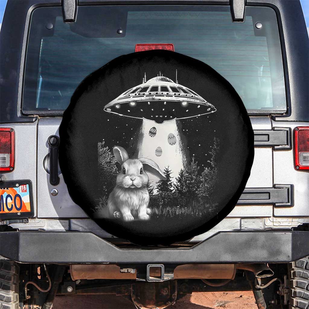 Funny Easter Day UFO Bunny Alien Eggs Spare Tire Cover TS11 No hole Black Print Your Wear