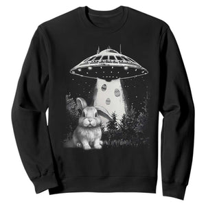 Funny Easter Day UFO Bunny Alien Eggs Sweatshirt TS11 Black Print Your Wear