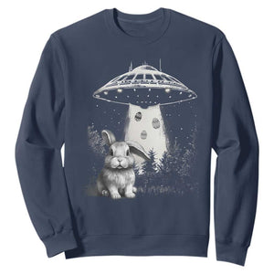 Funny Easter Day UFO Bunny Alien Eggs Sweatshirt TS11 Navy Print Your Wear