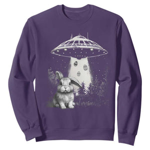 Funny Easter Day UFO Bunny Alien Eggs Sweatshirt TS11 Purple Print Your Wear