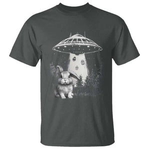 Funny Easter Day UFO Bunny Alien Eggs T Shirt TS11 Dark Heather Print Your Wear
