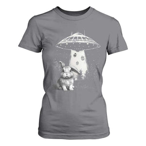 Funny Easter Day UFO Bunny Alien Eggs T Shirt For Women TS11 Charcoal Print Your Wear