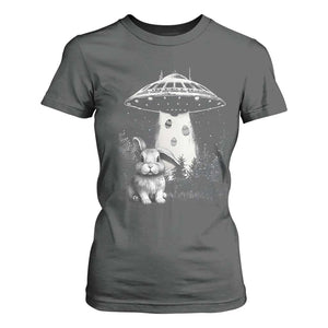 Funny Easter Day UFO Bunny Alien Eggs T Shirt For Women TS11 Dark Heather Print Your Wear