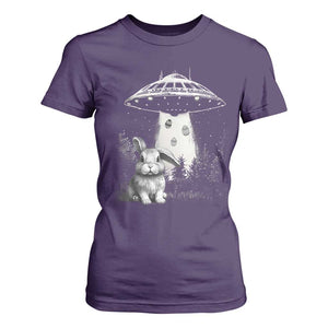 Funny Easter Day UFO Bunny Alien Eggs T Shirt For Women TS11 Purple Print Your Wear